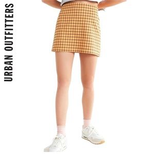 Urban Outfitters Yellow plaid skirt size small​